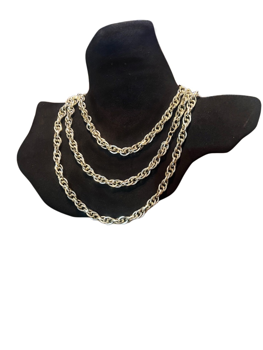 Vintage Costume Lightweight Silver Tone Twisted Chain Necklace